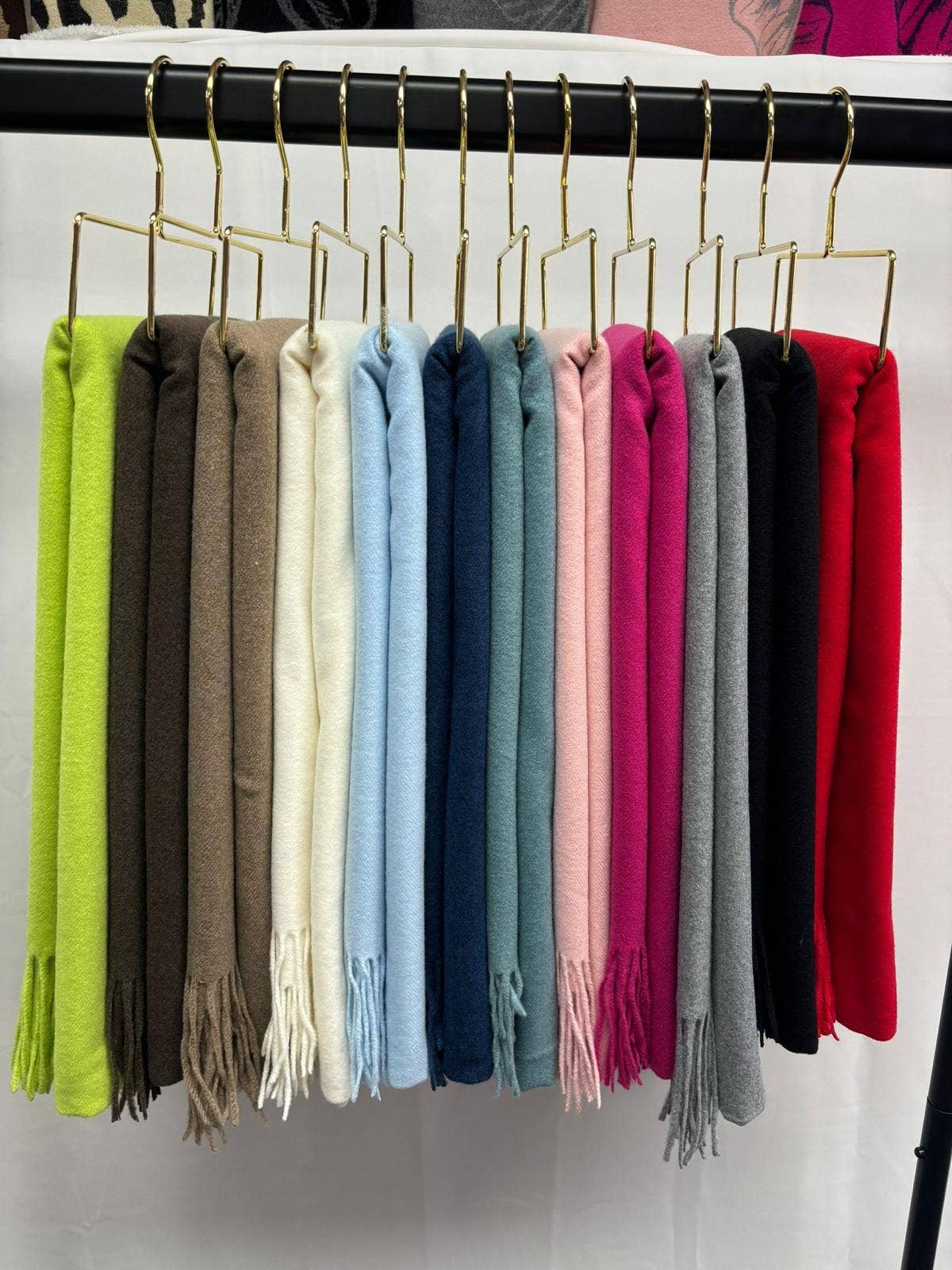 Lili Scarves (US Duty Free) – wholesale Scarf – Women's – Classic Plain Cashmere Blend Scarf with Tassels14