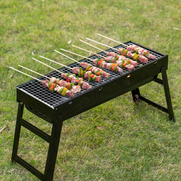 Quickway Imports - Wholesale Outdoor Grill Tools - Portable Charcoal Grill Foldable Stainless Steel BBQ4