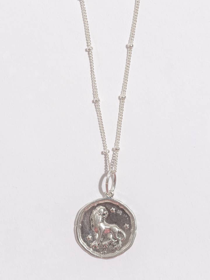 Leo Silver Zodiac Pendant Necklace for wholesale by Narrative Jewelry