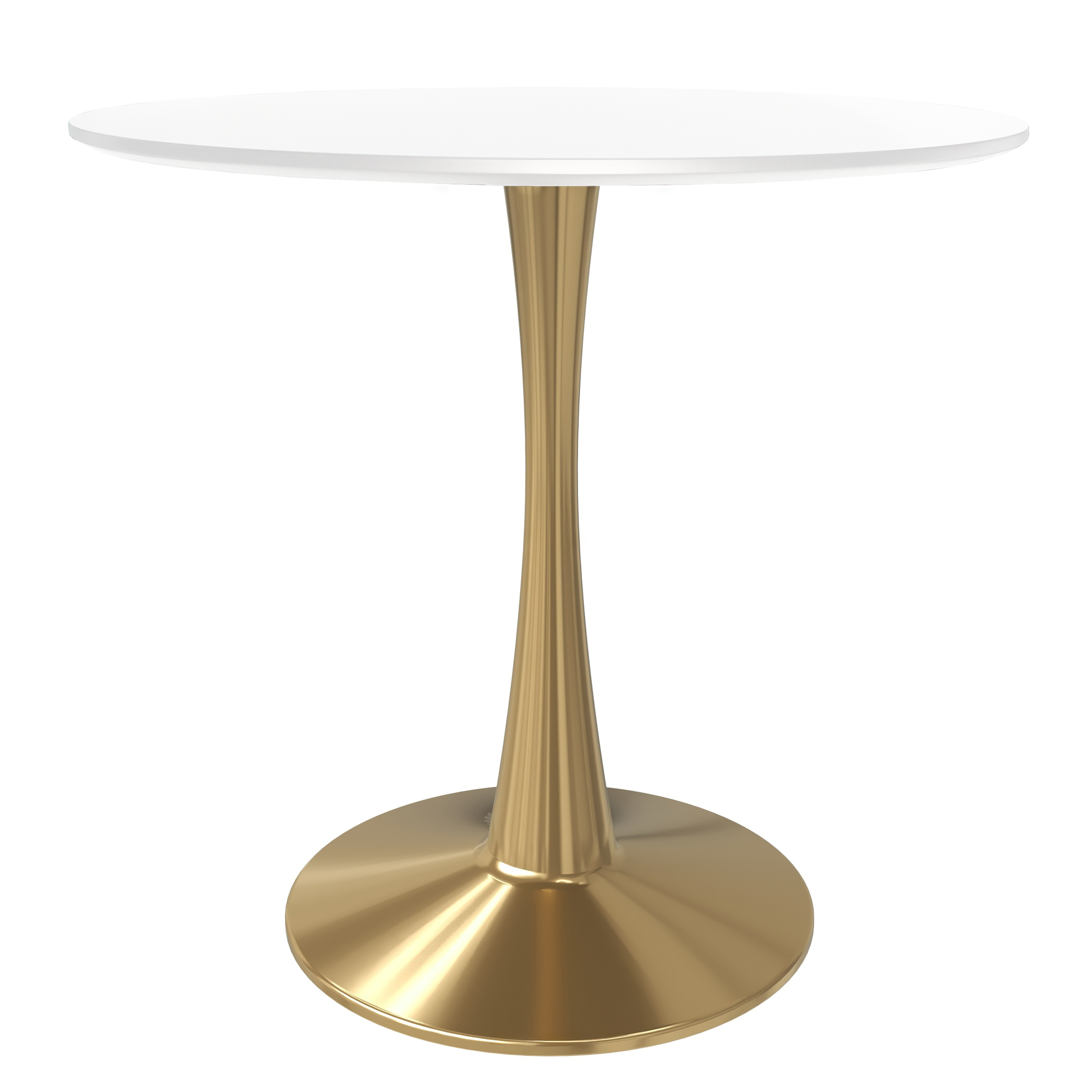 LeisureMod - Wholesale Side Table - Bristol Round Dining Table with MDF Wood Top and Gold Base15