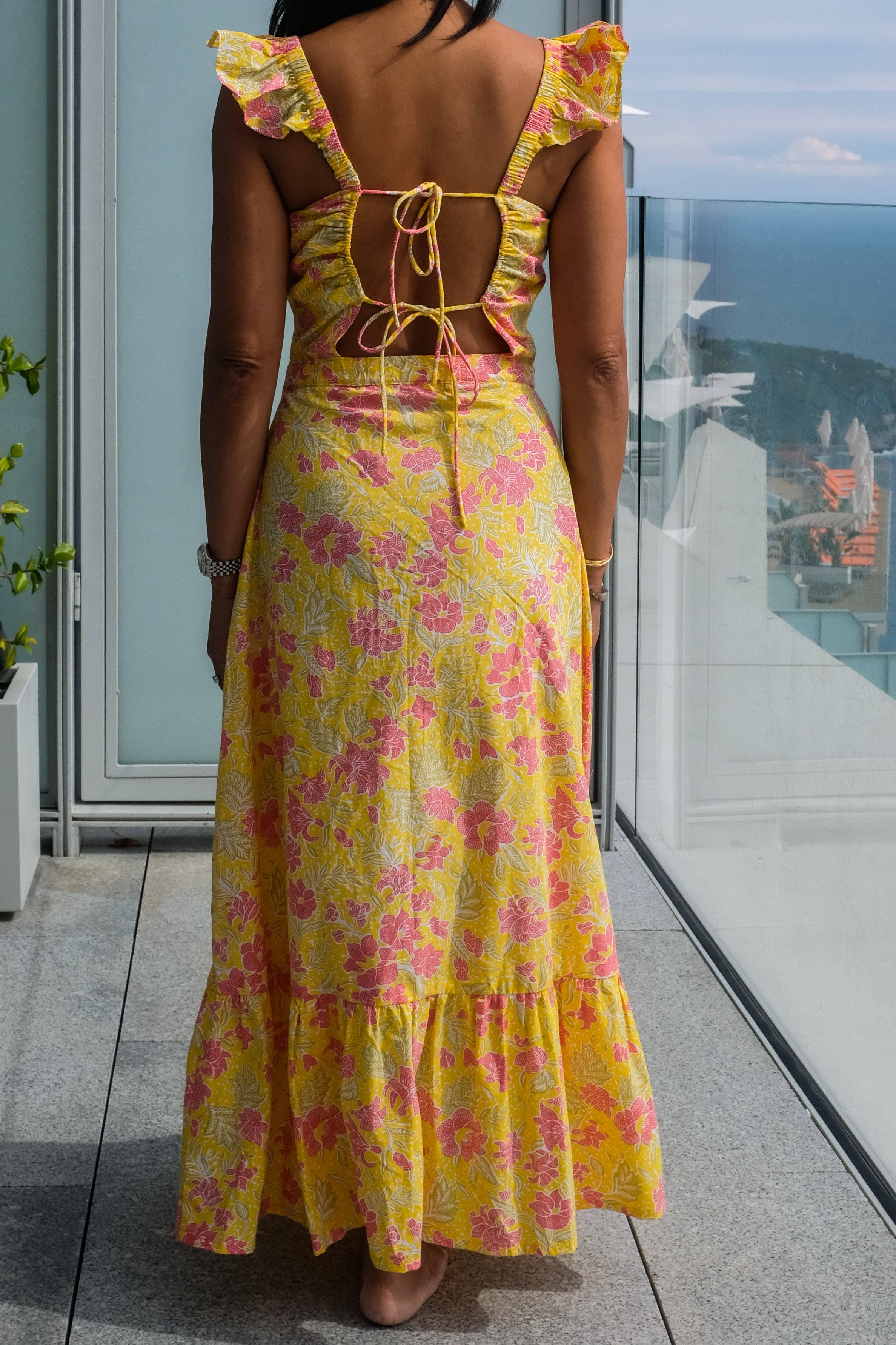 Arifah Studio – wholesale Dress – Women's – Sari Dress - Sunshine Yellow Batik4