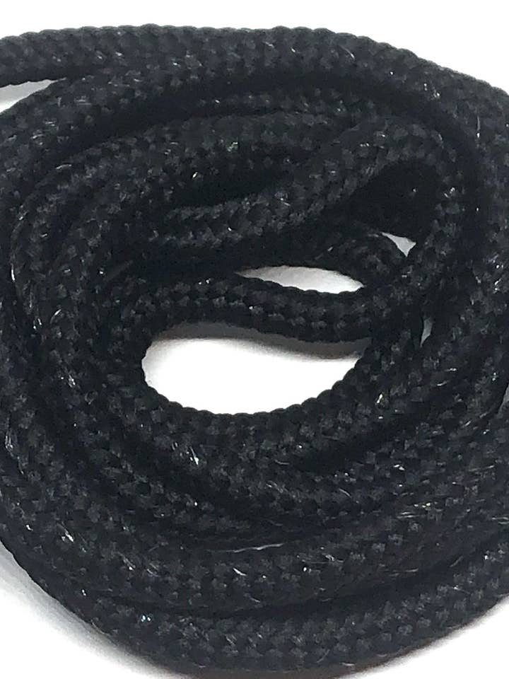 Runda skosnören - Shiny Black för wholesale av The Shoelace Factory