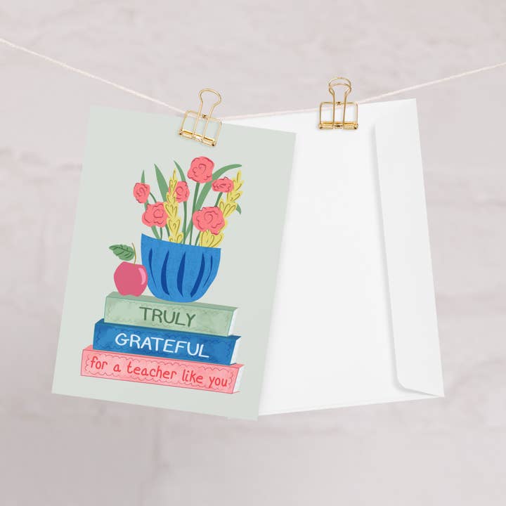 Biglietto di auguri Truly Grateful for a Teacher Like You | Vase a per la vendita all'ingrosso da parte di Impish Art