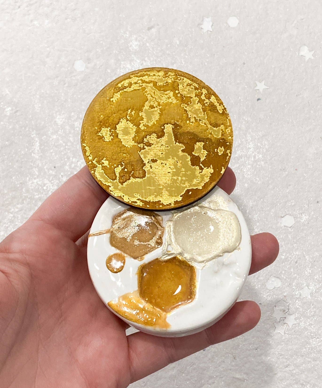 Alexa K - Wholesale Palette/Mixing Tray - Moon Watercolor Palette / Artisan Made Art Supplies4