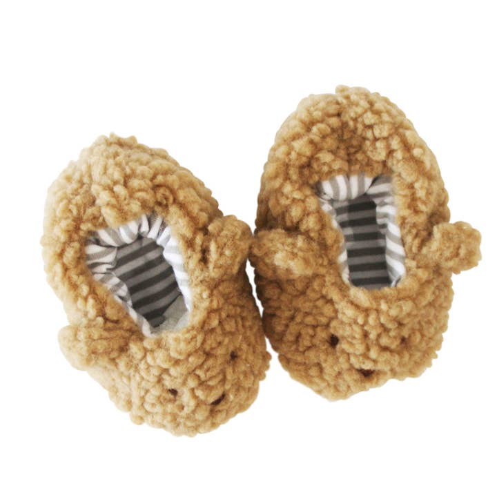 Alimrose - Wholesale Booties – Baby - Sherpa Bear Booties Caramel 0-6mths