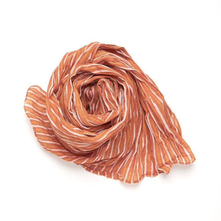 halo and swan - Venta al por mayor Bufanda - Mujer - Paris Stripe-Tangerine Permiso Bufanda