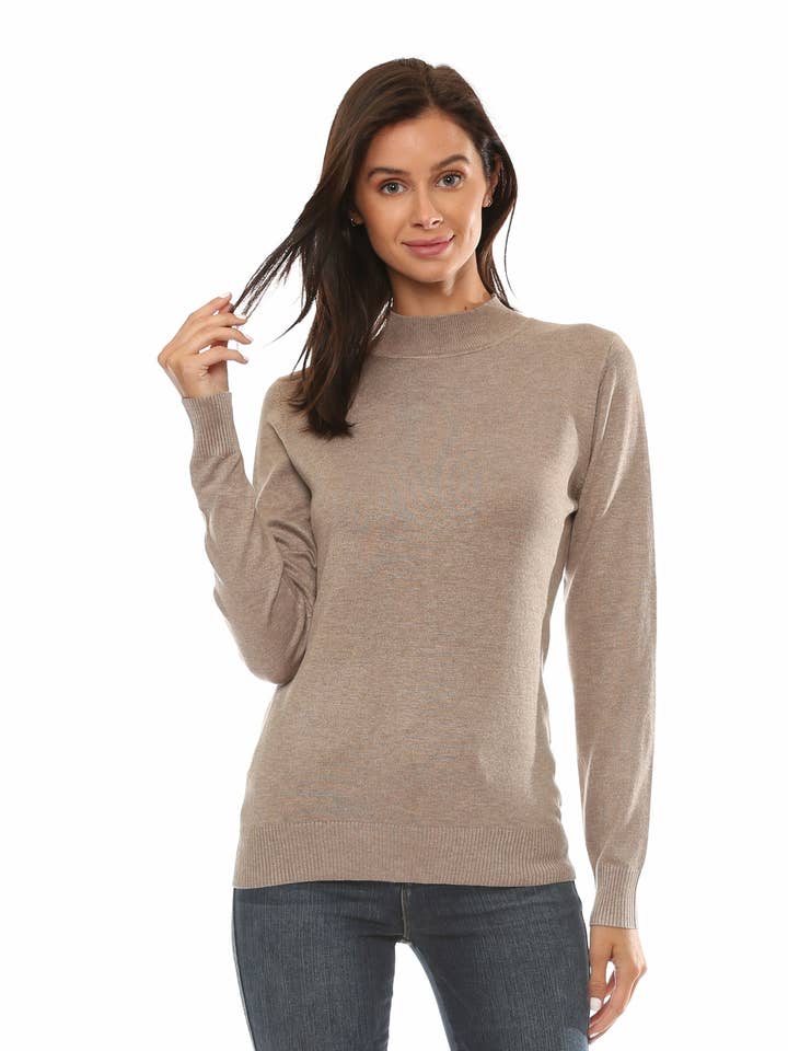 Maglione pull over con collo a lupetto a maniche lunghe per la vendita all'ingrosso da parte di Newself Collection