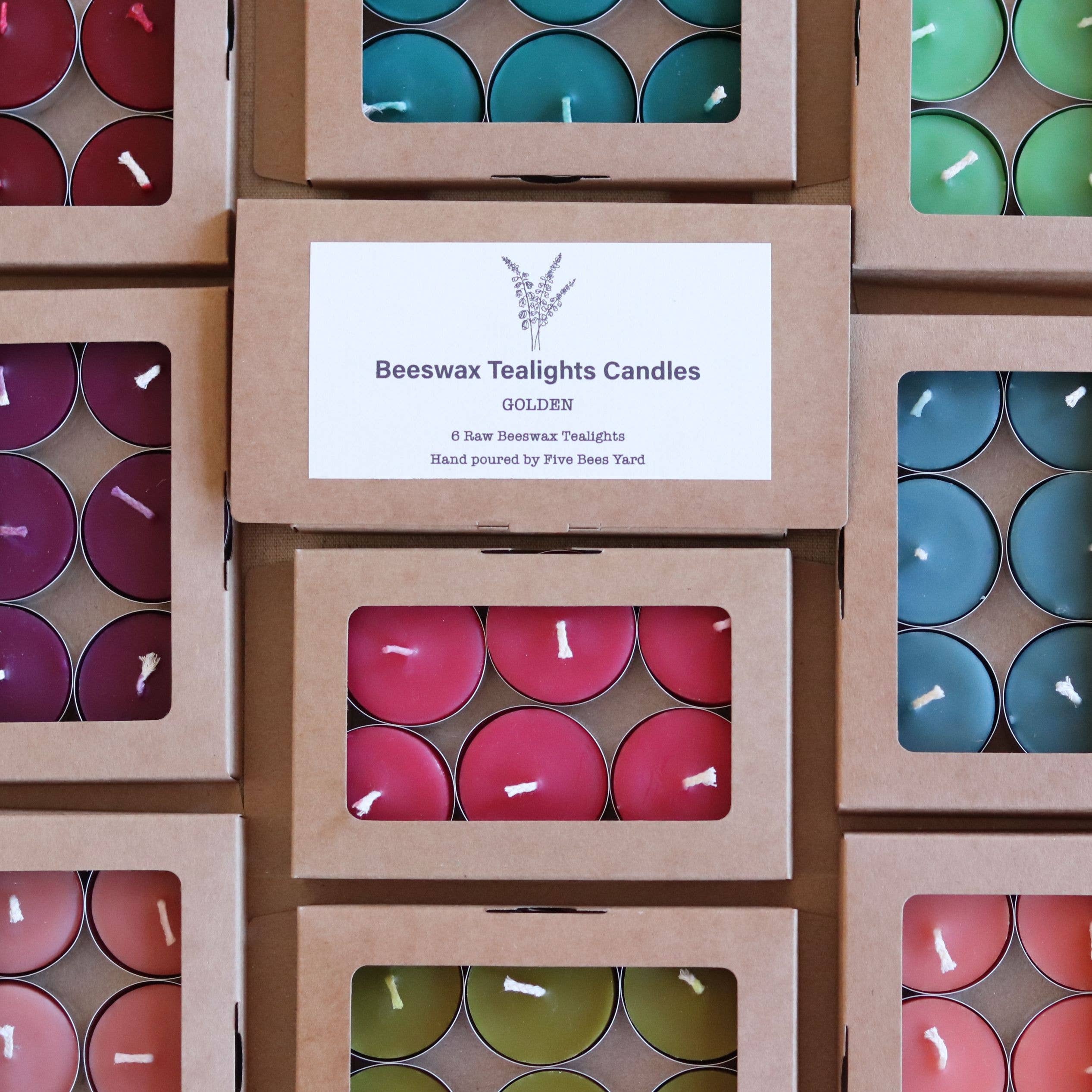 Five Bees Yard - Wholesale Theelichtjes - Theelicht Cadeauset | Verpakte Kaarsen | Set van Theelichtjes | Eco Kleurstoffen3
