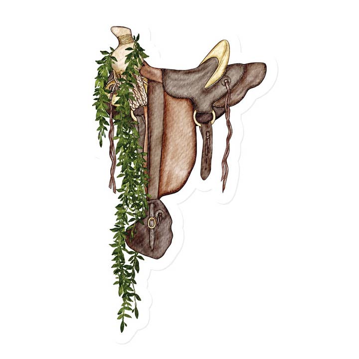 Maile Hawaiian Tree Saddle | Vinyl Sticker for wholesale by Malina Prints