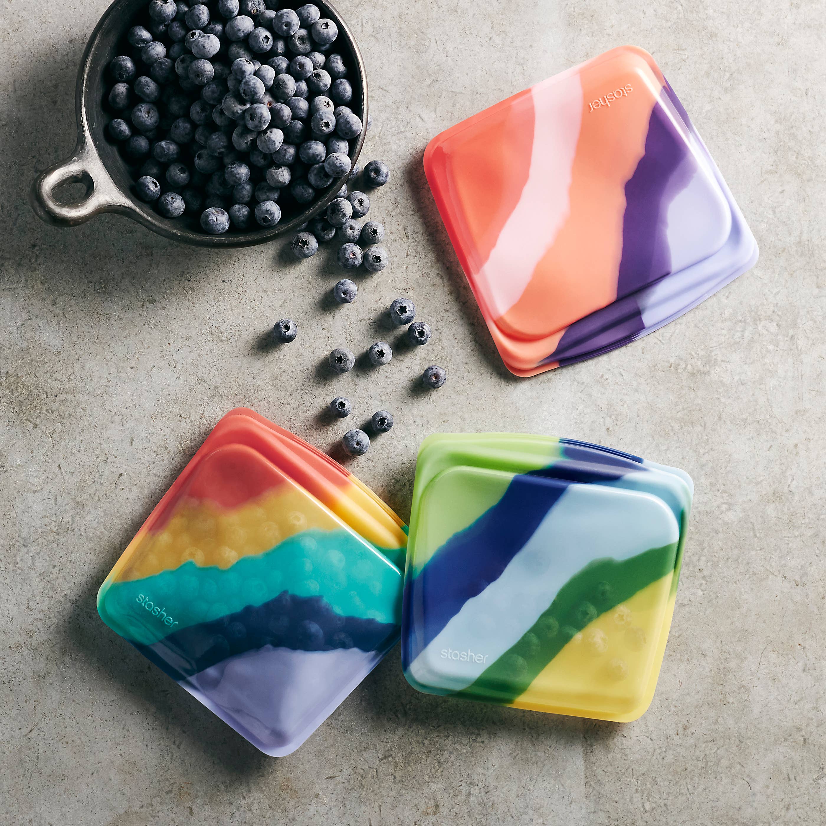 Stasher - Wholesale Food Storage Wrap/Bag - Sandwich: Rainbow Splash5