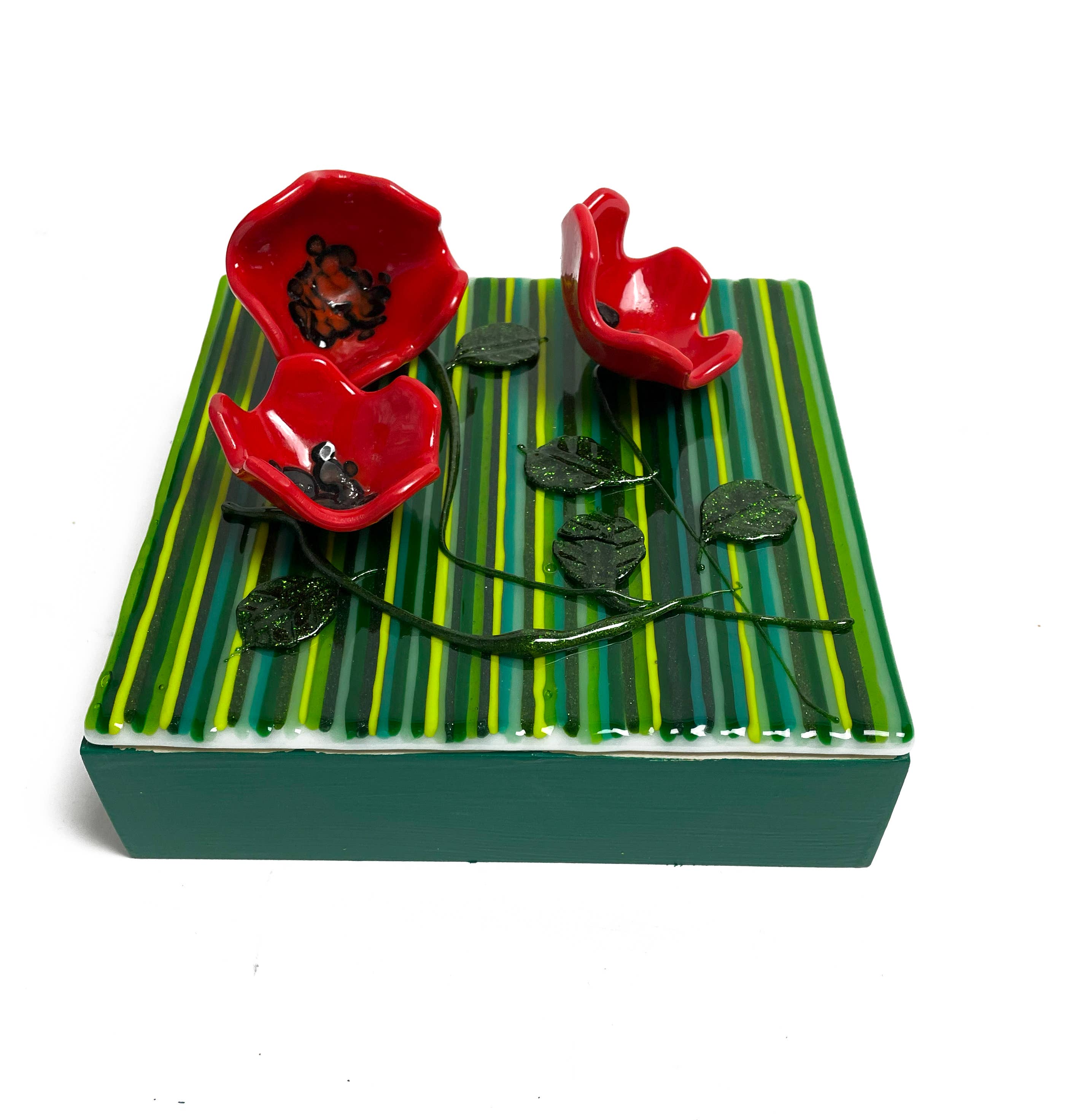 Foster's Beauties - Wholesale Wall Accent - Poppy Garden Kilnformed Glass Wall Art1