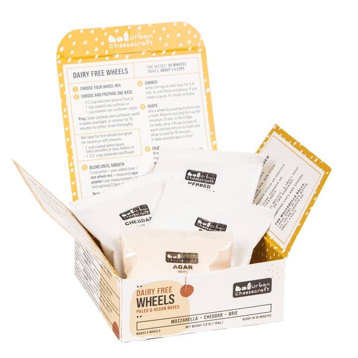 Urban Cheesecraft - Wholesale DIY Food Kit - Vegan Cheesemaking Kit - Make Cheddar, Mozzarella & Brie