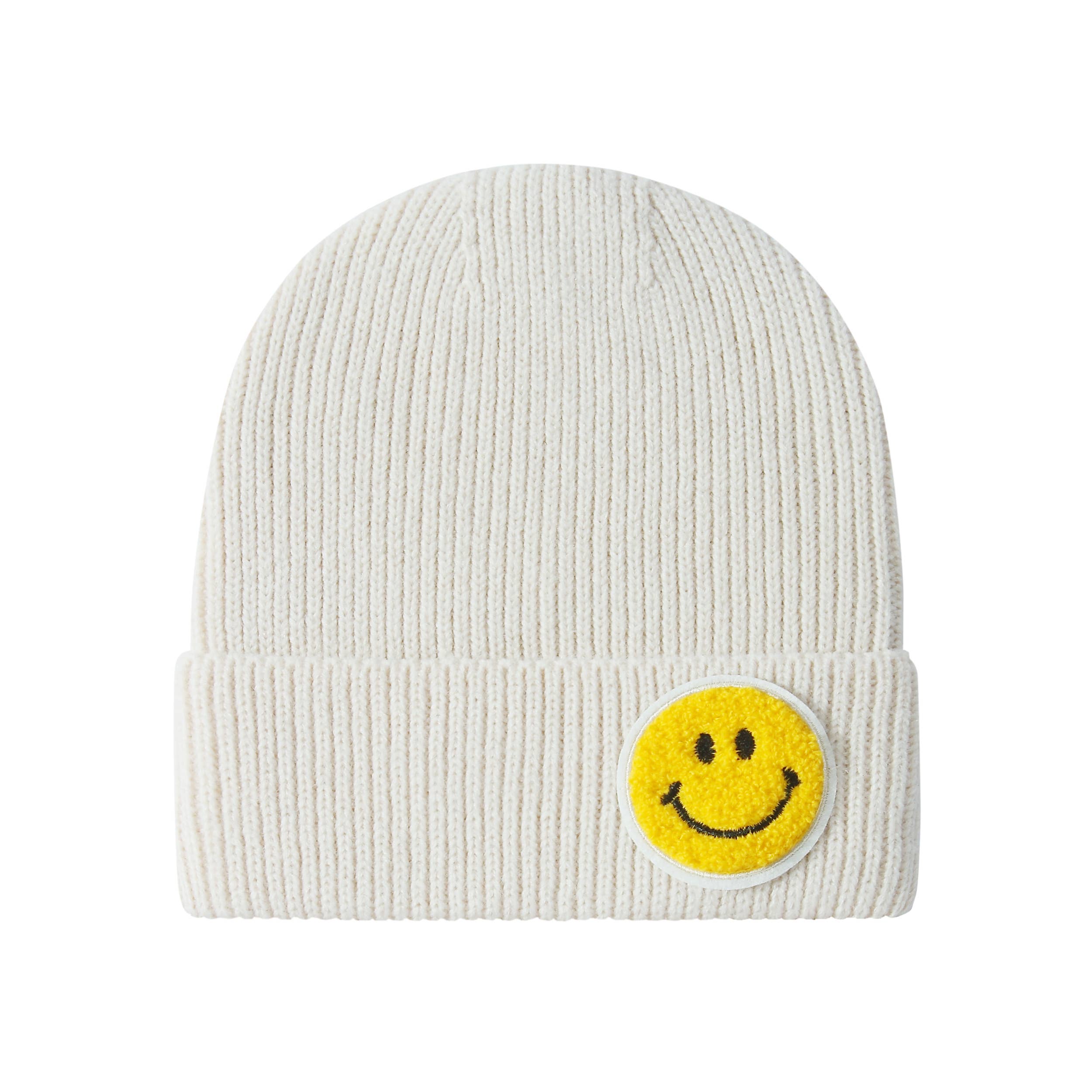 Shop Lev - Wholesale Beanie - Women's - Daily Smile Face Pastel Tone Ribbed Knit Beanie Hat13