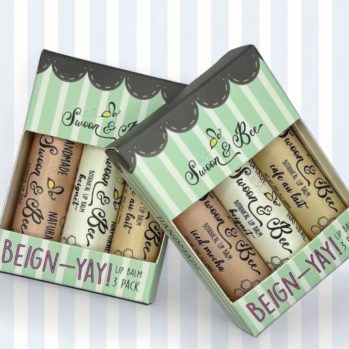 Swoon & Bee – wholesale Lip Balm – Lip Balm 3 Pack | Beignet, Iced Mocha, Cafe au Lait0
