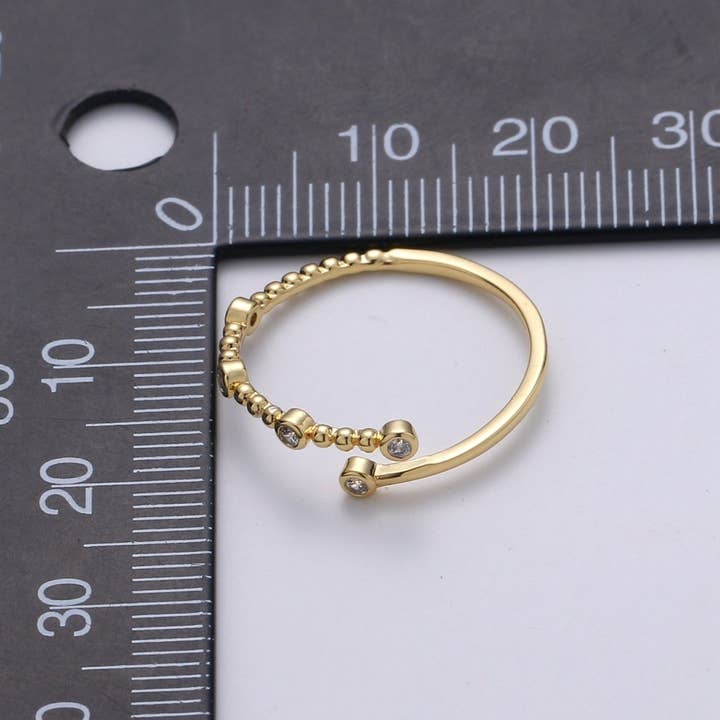 Aim Eternal - Wholesale Ring met meerdere stenen - Fijn Cz Cirkel Bubbel Ketting Ring Ronde Open Manchet Ring Open Verstelbare Gouden Ring R-1322