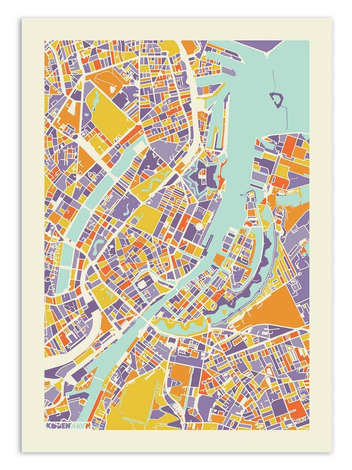 Art-Poster - Copenhagen Rainbow map - Muzungu for wholesale by Wall Editions
