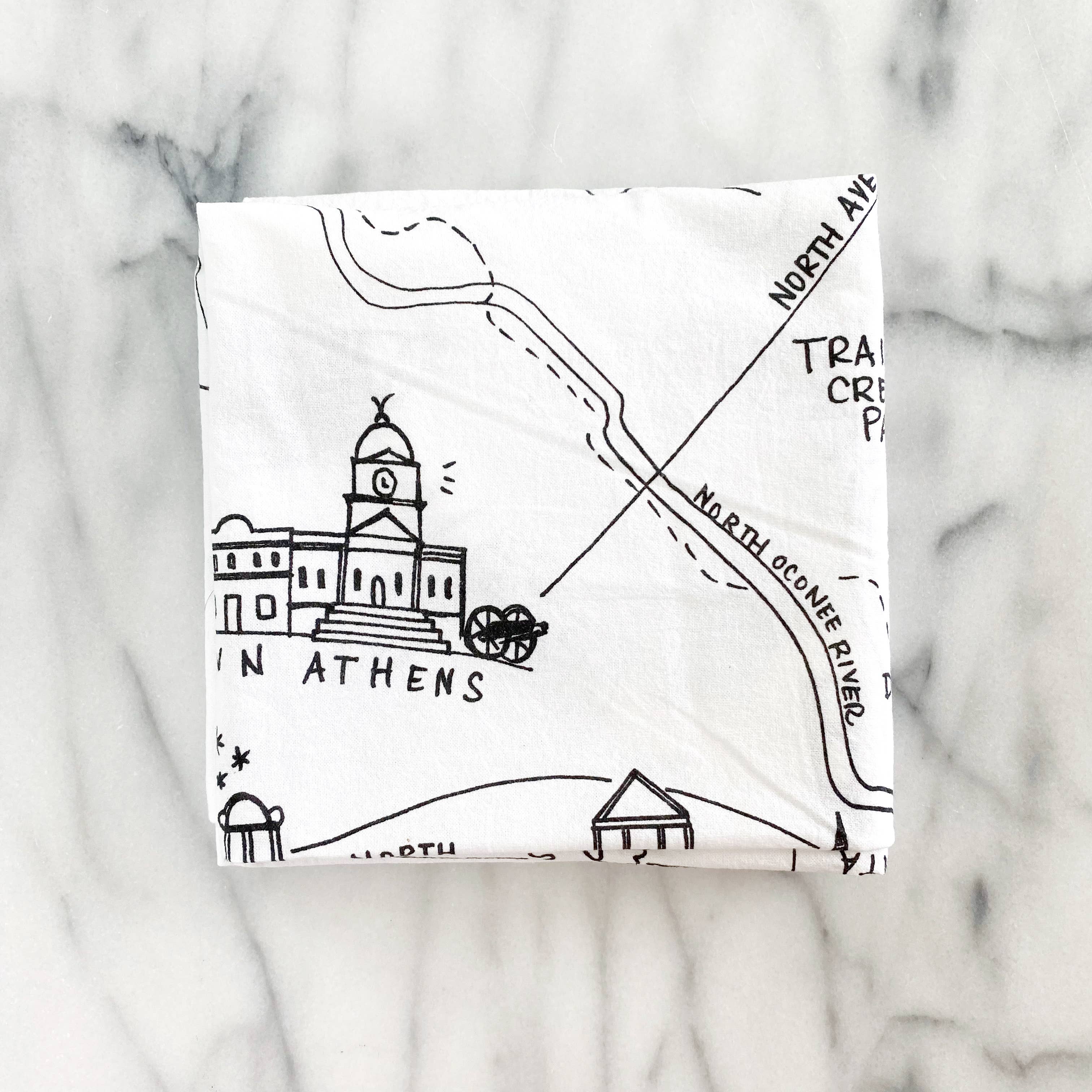 Natty Michelle Paperie - Wholesale Tea Towel - Athens, Georgia XL Flour Sack Towel2