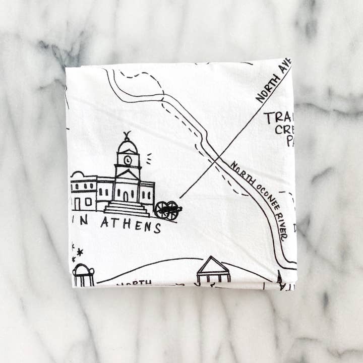 Natty Michelle Paperie - Wholesale Tea Towel - Athens, Georgia XL Flour Sack Towel1