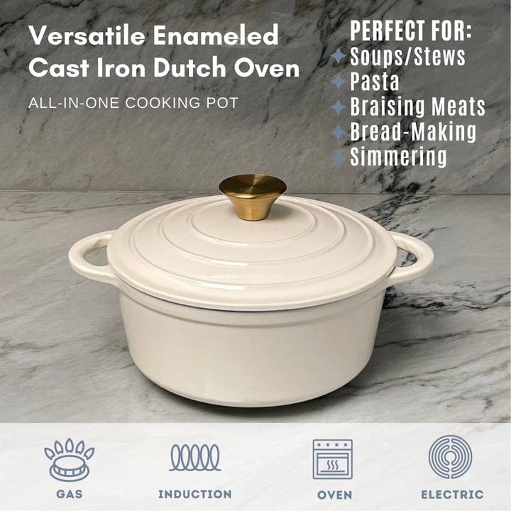 Lexi Home - Wholesale Cooking Pot - Enameled Cast Iron Dutch Oven (2.8 Qt, 3.5 Qt, 5 Qt, 6 Qt)4