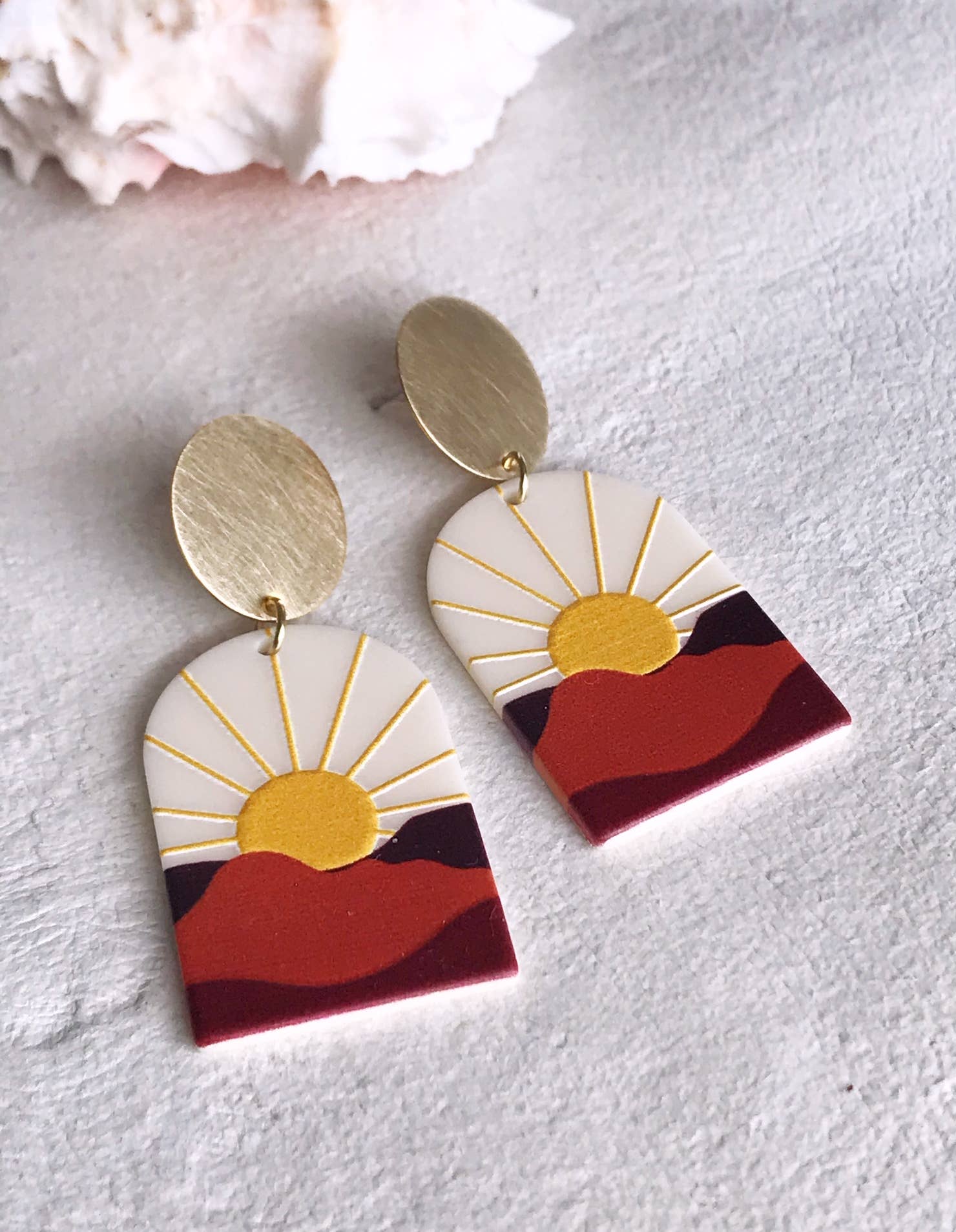 Pearl and Ivy Studio – Engroshandel Hængeøreringe og creoløreringe – Sun bjerg ørken øreringe - Sunset Boulevard1