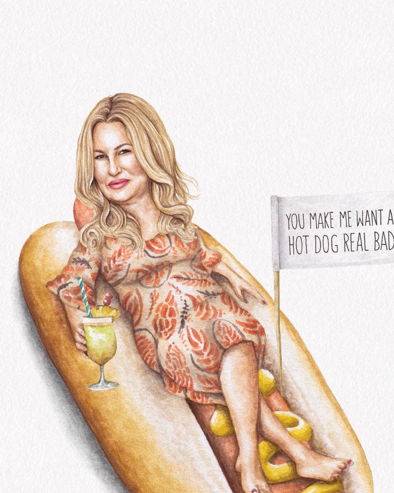 Celebs on Sandwiches - Wholesale Art Print - Jennifer Coolidge - Watercolor Print1