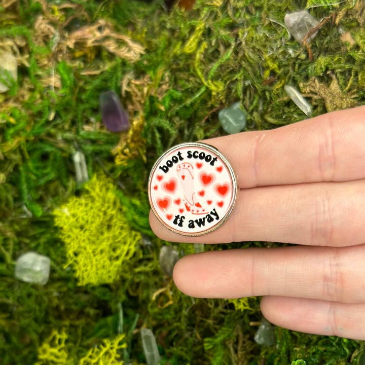 Boot Scoot TF Away Enamel Pin for wholesale by The Shadow Witch