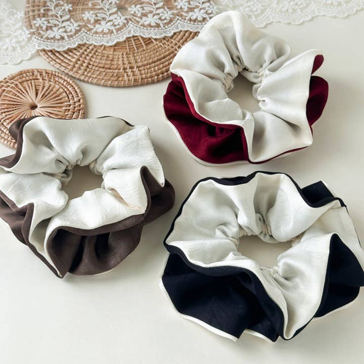 Oversized Satin Color Block Scrunchie for Women_CWAHA07555 for wholesale by ACCITY