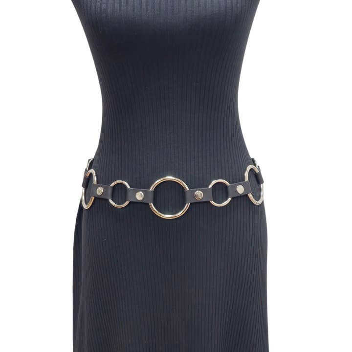 Funk Plus - Wholesale Belt - Unisex - BT113-125 1 1/4" & 2" RING LINK BELT GENUINE LEATHER