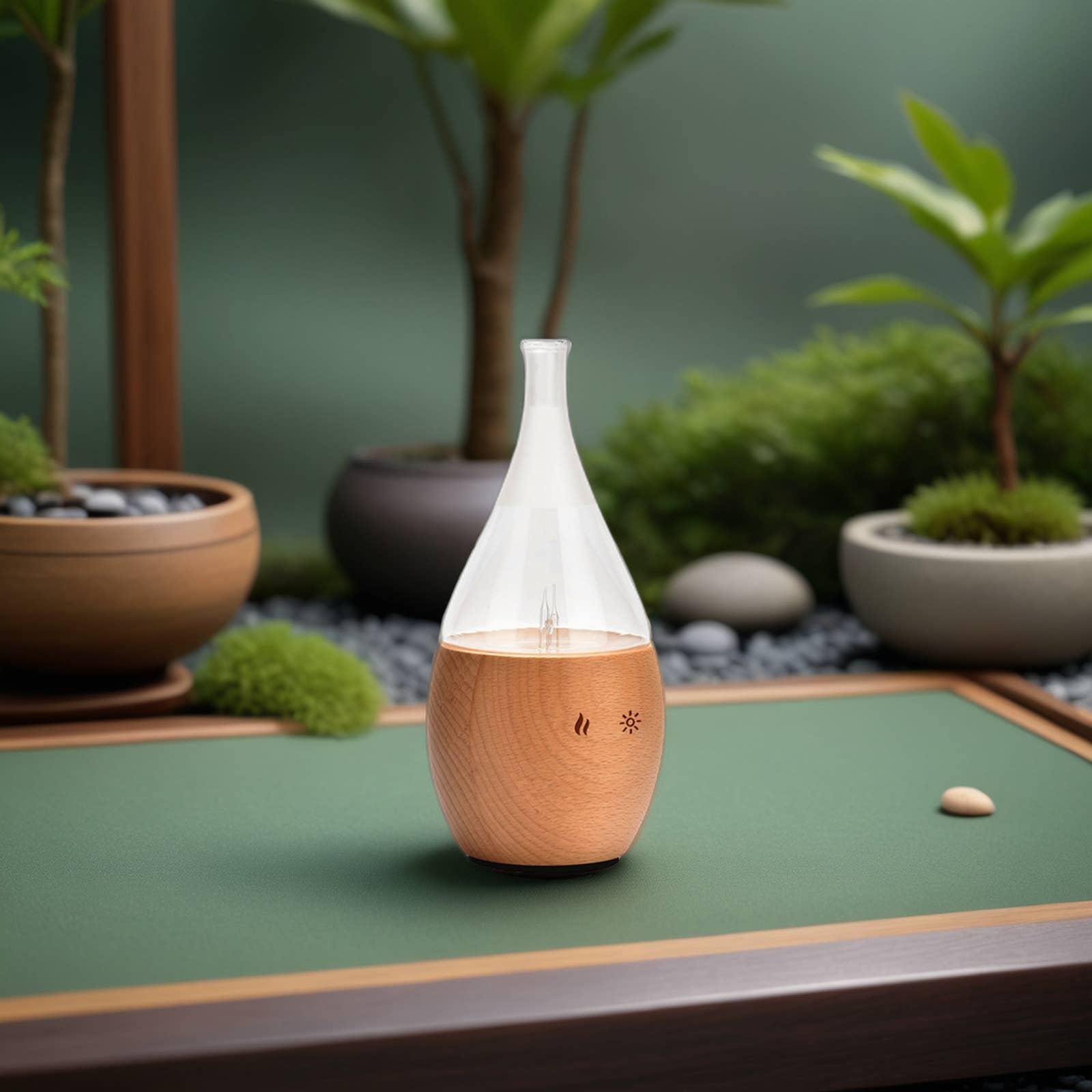 Zen'Arôme - Venta al por mayor Difusores eléctricos - Nebulizador Difusor de Aceites Esenciales de Madera y Vidrio Boléa6