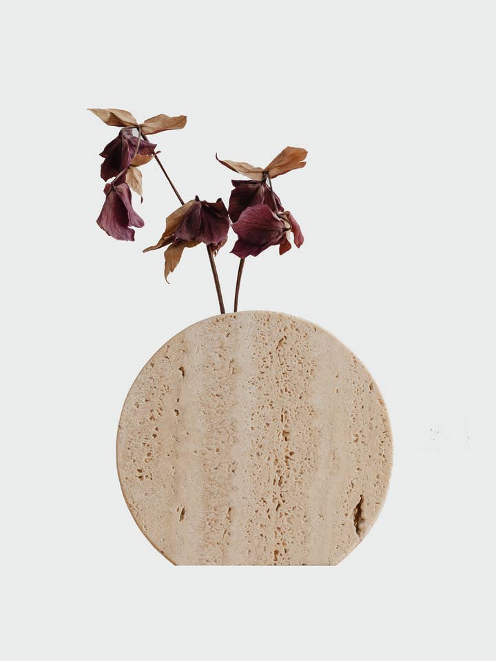 Vaso Flo em Travertino por atacado de Uncommon