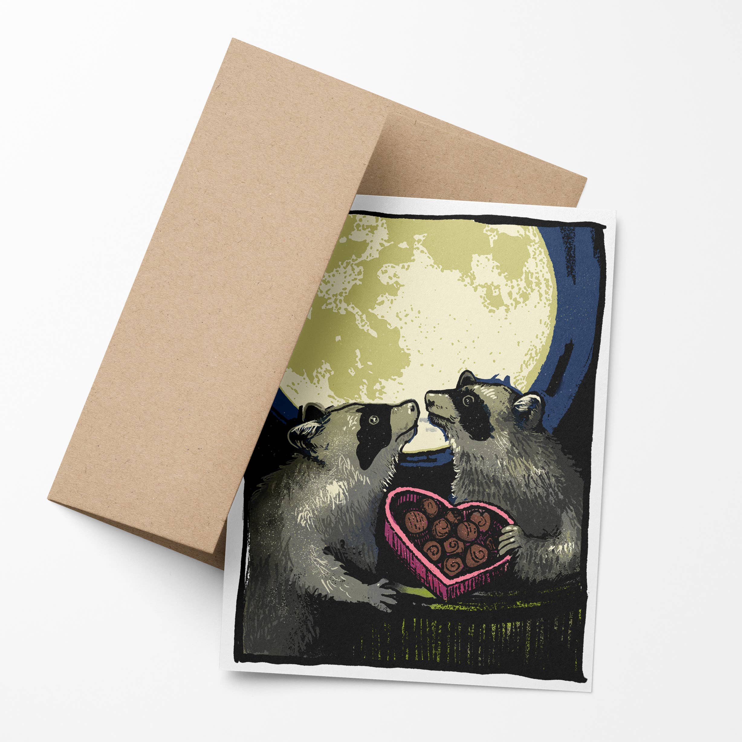 Brainmeats Atelier - Wholesale Valentine's Day Card - Dumpster à Deux – Funny Raccoon Valentine 1