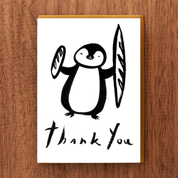 Letterpress Thank You Card: Baguettes for wholesale by Fomato