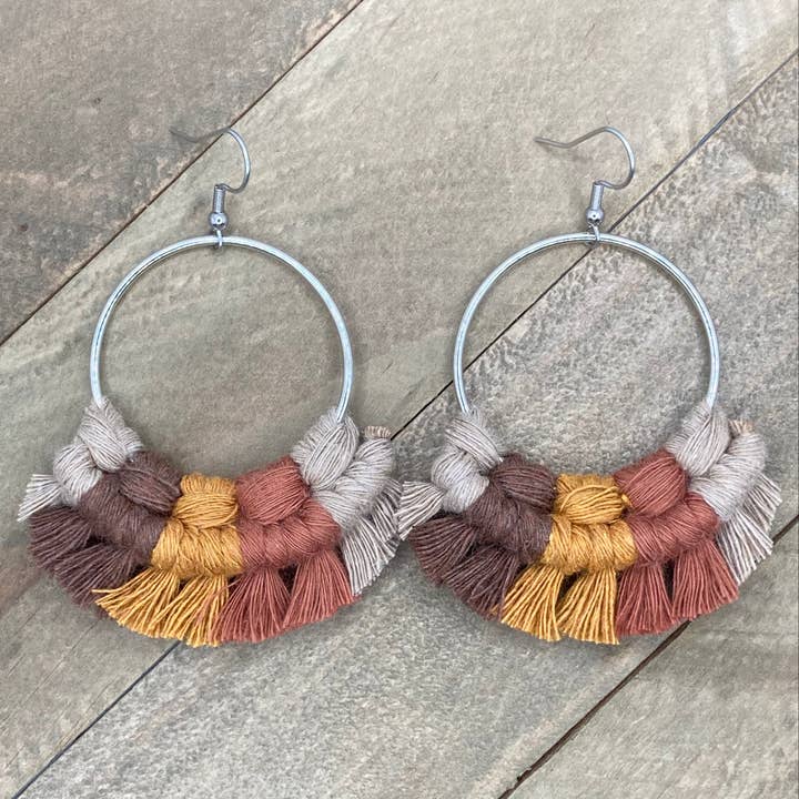 Large Multicolored Fringe - Fall Mix 2 for wholesale by HK Macrame Jewelry