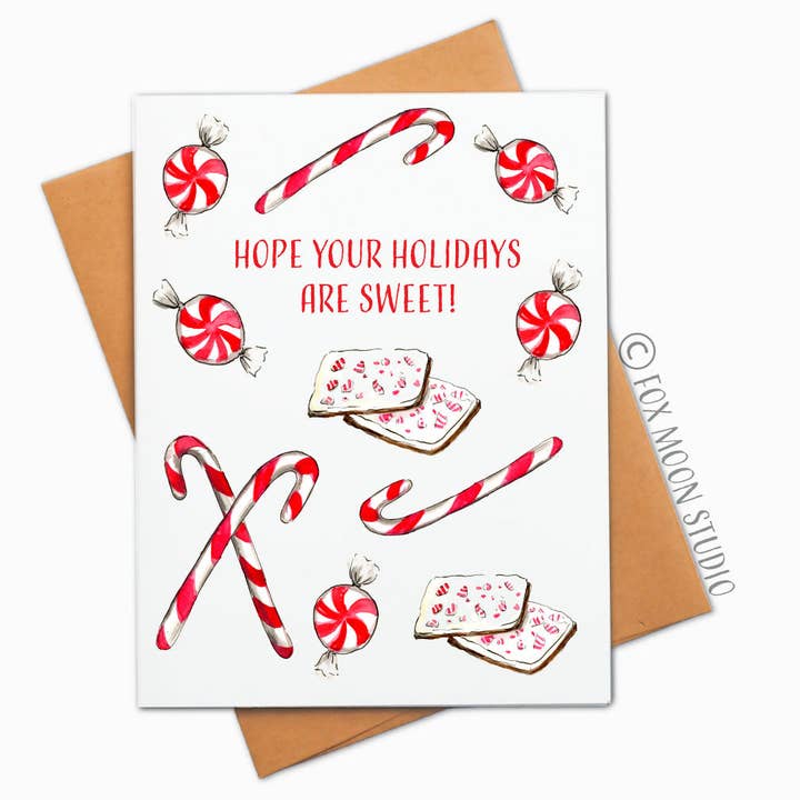 Hope Your Holidays Are Sweet! - Holiday Greeting Card for wholesale by Fox Moon Studio