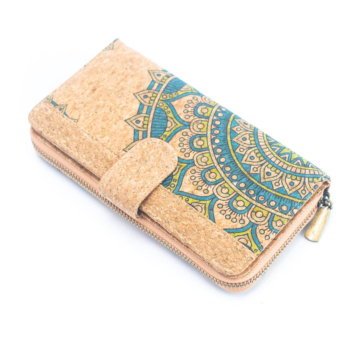 Meninas Bonitas Cork – wholesale Wallet – Women's – Natural Cork Mandala Pattern Women's Long Wallet/Cardholder3