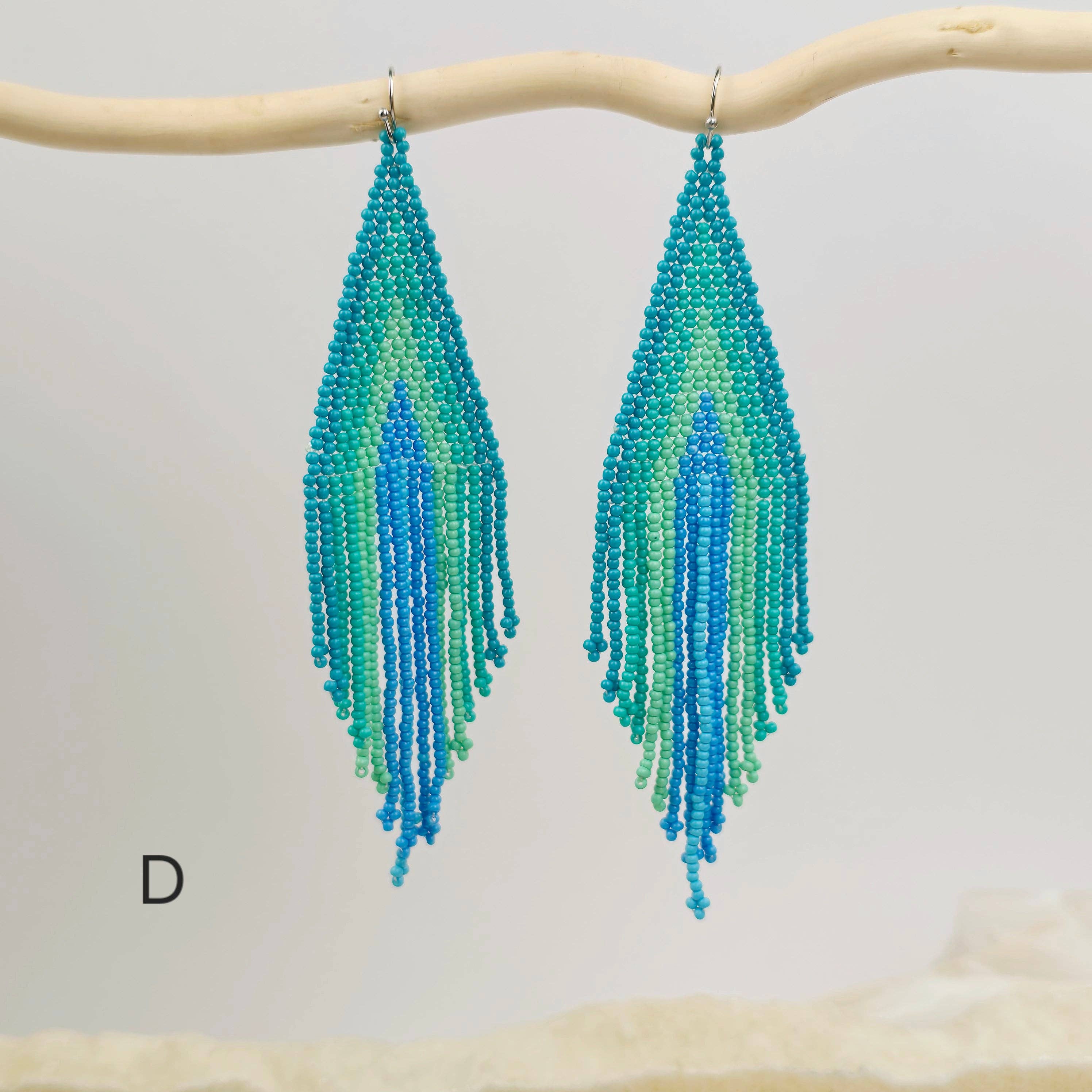 Rock Paradise - Wholesale Dangle Earrings - Seed Bead Earrings - Large Triangle and Fringe Pattern - You Choose Style3
