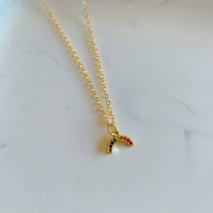 Oh So Lovely – Colar pingente/pendente por atacado – Sobre o arco-íris, colar de ouro