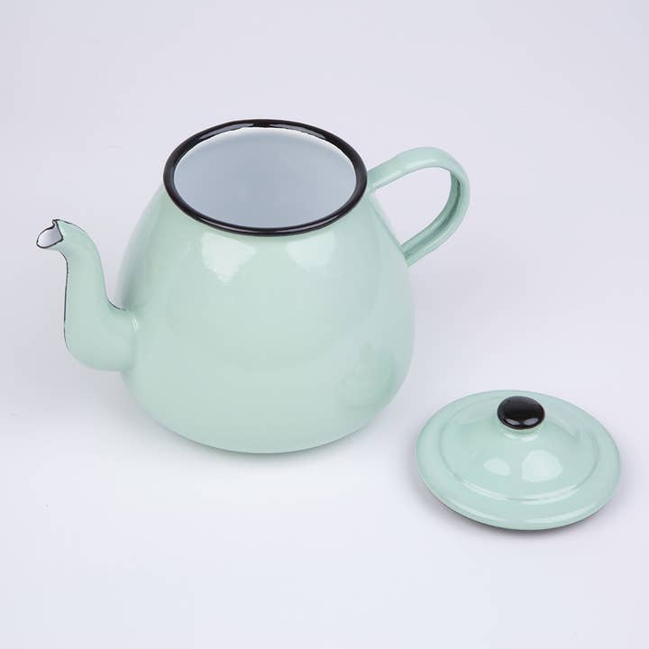 pea 44 oz Enamel Teapot | PLAIN B. for wholesale on Faire1