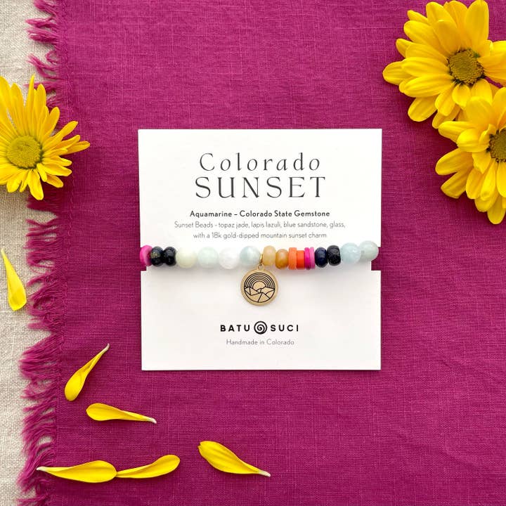 Batu Suci Handmade Jewelry & Aromatherapy - Wholesale Beaded Bracelet - Colorado Sunset Bracelet | Gemstone Bracelet