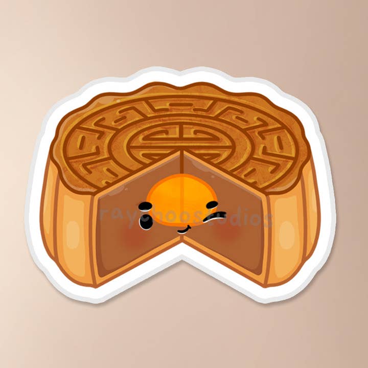 Mooncake (Half) Vinyl Sticker for wholesale by Raychoo Studios Inc.