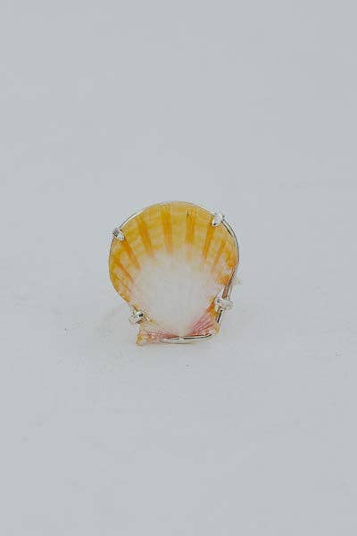 Wings Hawaii - Wholesale Cocktail/Statement Ring - Prong Set Sunrise Shell Ring - SS0