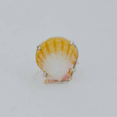 Wings Hawaii - Wholesale Cocktail/Statement Ring - Prong Set Sunrise Shell Ring - SS