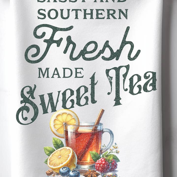 When Life Gives You Sweet Tea Kitchen Dish Towel for wholesale by ADDLE iNK
