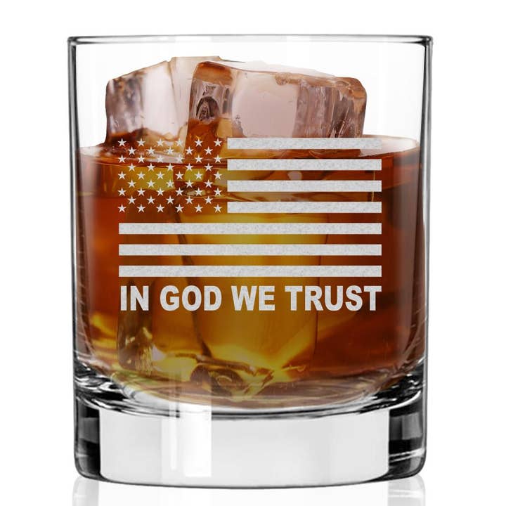 Patriot's Cave, In God We Trust 11 oz Whiskey Glass for wholesale by Patriot's Cave