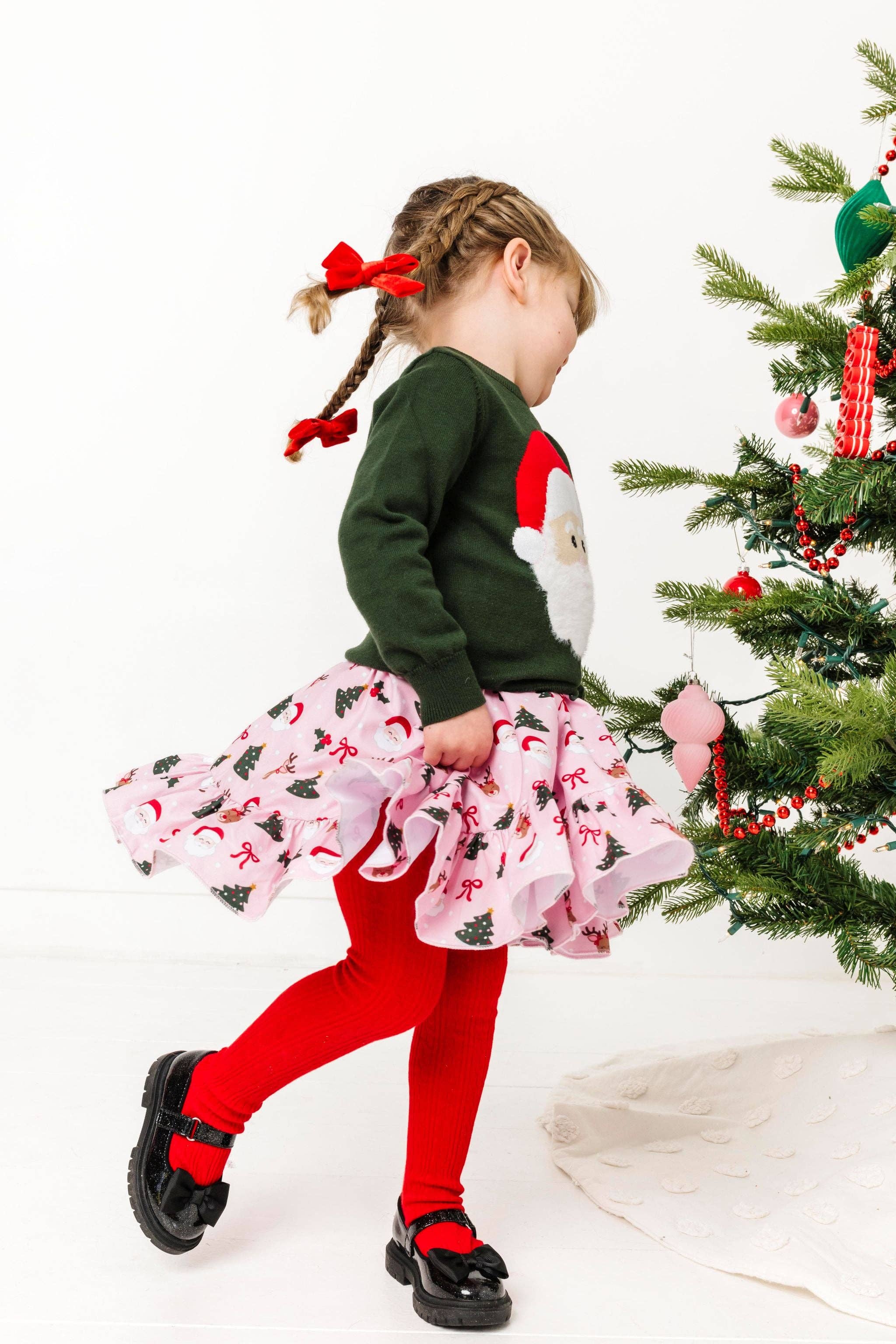 Little Stocking Co. - Vente Collants – enfant - Collant torsadé rouge vif2