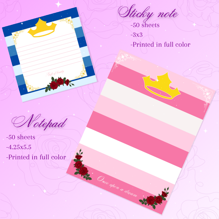 Light Bright Creations - Wholesale Sticky Notes - Princess Girly Cute Princess 3x3 Sticky Note 2