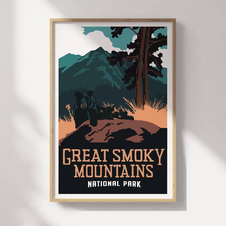 Great Smoky Mountains National Park Travel Poster for wholesale by Recollection Project