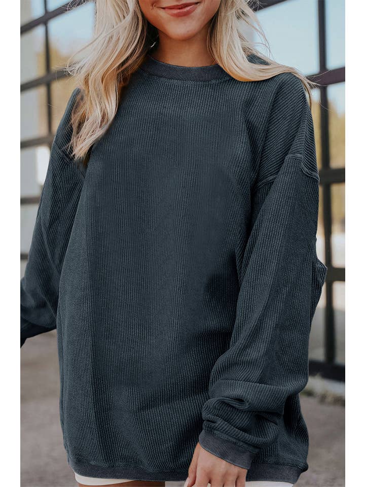 PartyEight - Wholesale Sweatshirt - Women's - Ribbed Corduroy Oversized Sweatshirt21