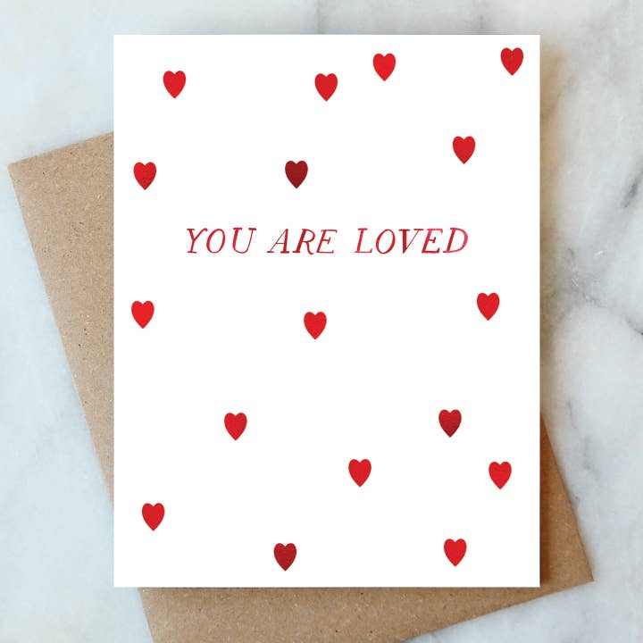 Abigail Jayne Design - Vente Cartes de Saint-Valentin - Carte de voeux You Are Loved | Valentine Love Friendship