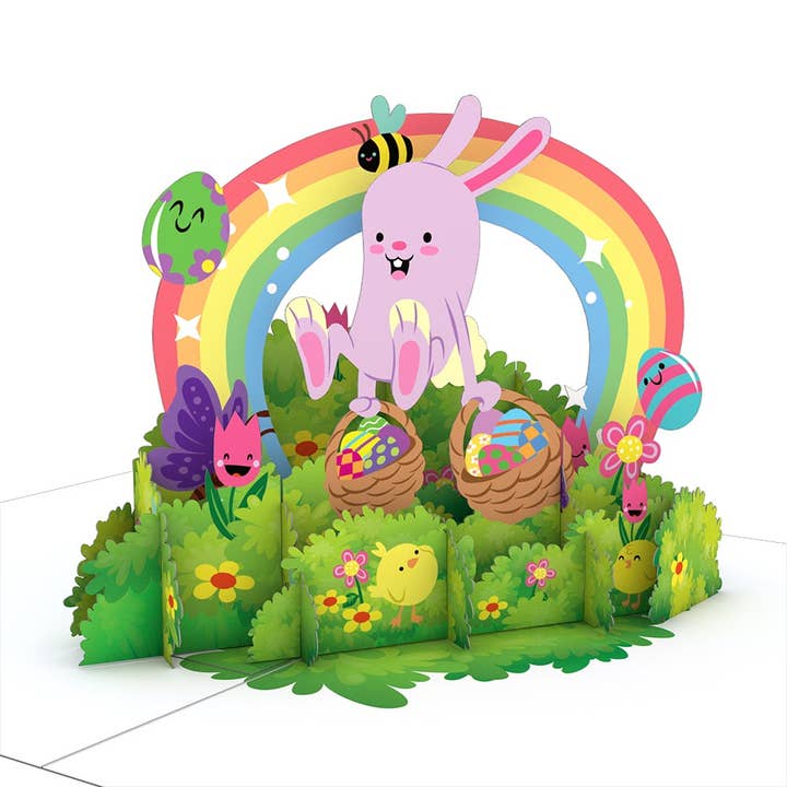 Playpop Card™: 4.5"x5.9" Easter Bunny, Pop-Up Cards for wholesale by Lovepop Cards
